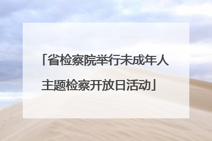 省检察院举行未成年人主题检察开放日活动